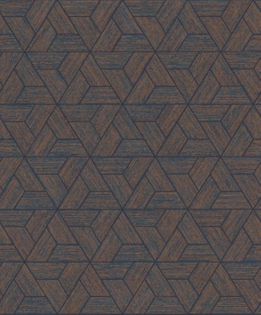 Tapeta Origami Dark Blue & Copper 297910